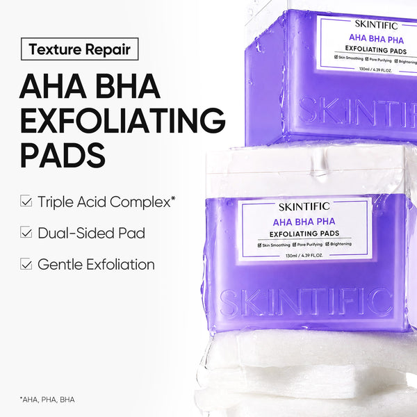 Toallitas exfoliantes AHA, BHA y PHA