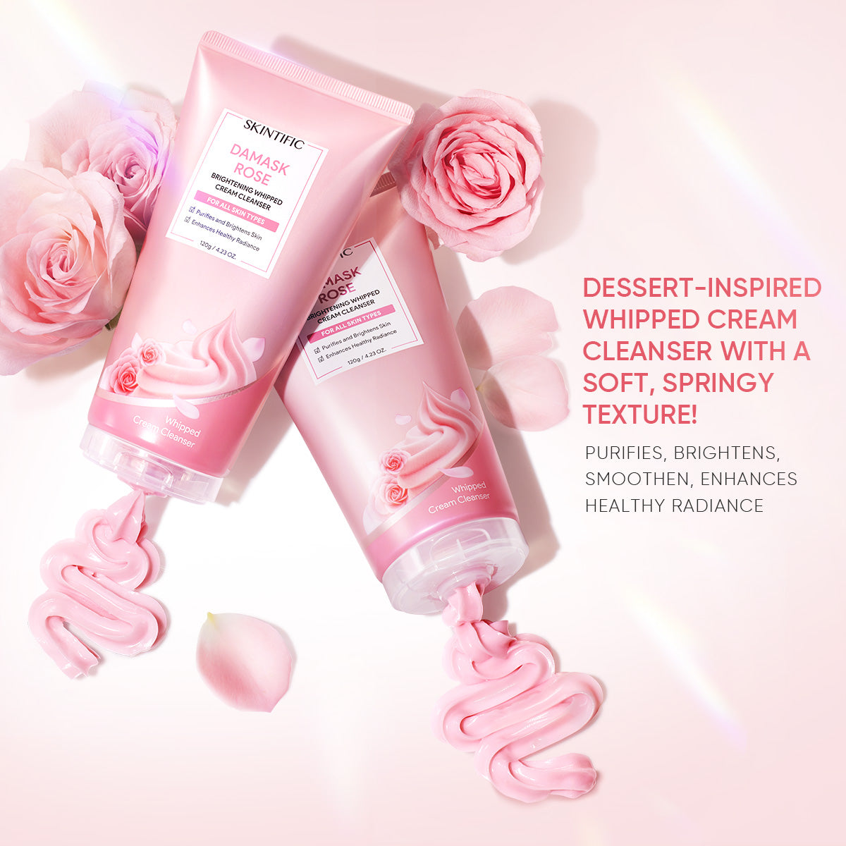 Limpiador Facial en Crema Batida Iluminadora de Rosa de Damasco