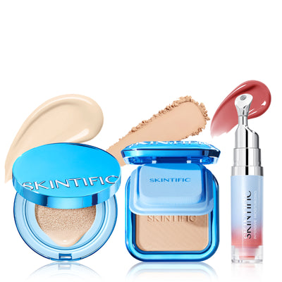 Set de rutina para una base impecable y labios brillantes