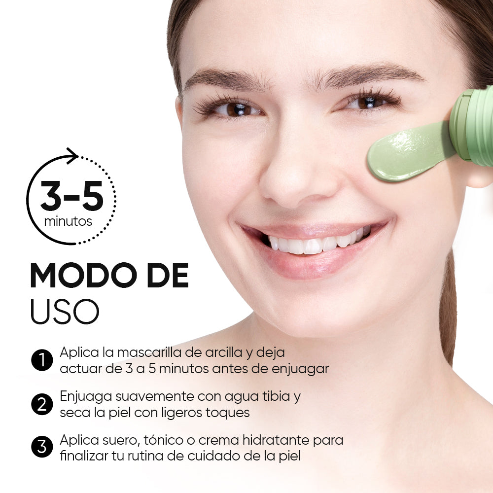 Mascarilla en barra de arcilla con Artemisa anti poros y antiacné