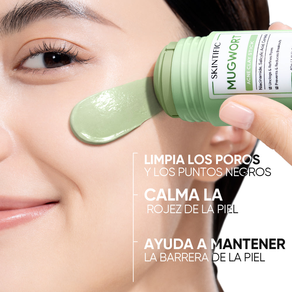 Mascarilla en barra de arcilla con Artemisa anti poros y antiacné