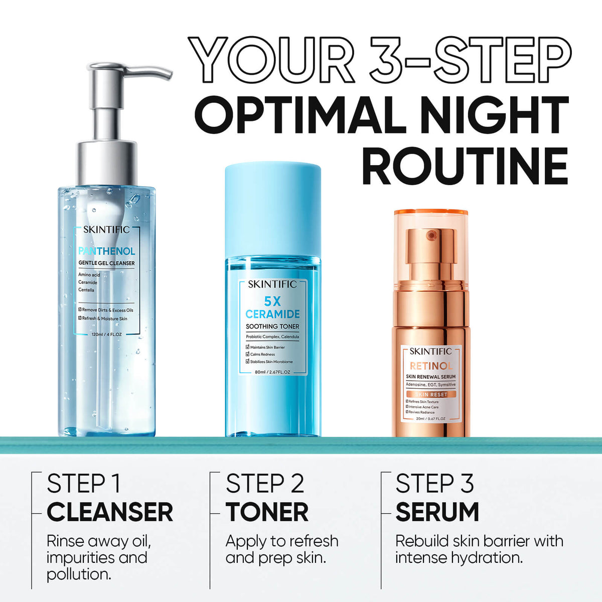 Sérum de retinol para la renovación de la piel, sérum nocturno antiedad