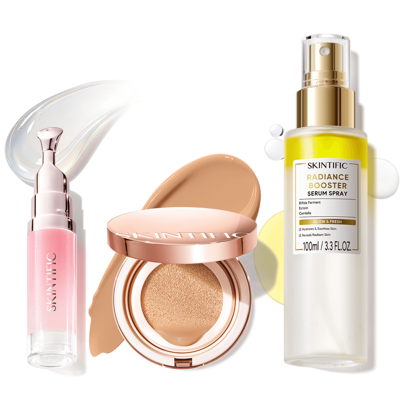 12-Hour Long-Lasting Cushion, Serum Spray & Lip Serum Set